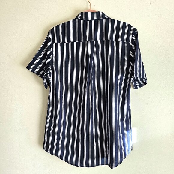 NWT Heritage Report Collection Striped Microstretch Short Sleeve Button Up Shirt - Picture 2 of 8